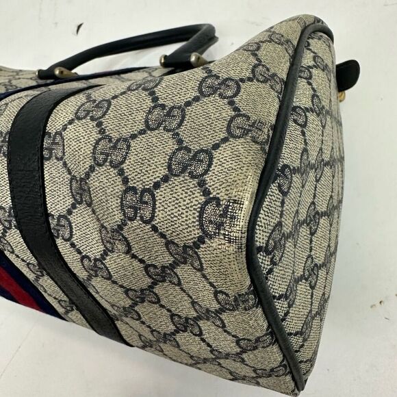 Vintage Gucci Sherry Line Navy Blue Boston Bag - Picture 14 of 16